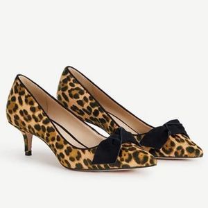 Ann Taylor Ashlyn Leopard Print Haircalf Bow Pumps